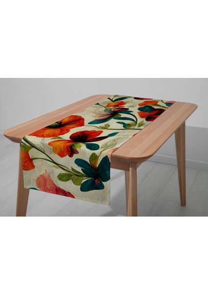 Dijital Baskılı Runner - Çiçek Desenli - 140X40 cm modelleri