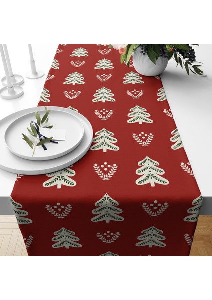 Dijital Baskılı Runner - Yılbaşı / Christmas Desenli - 140X40 cm