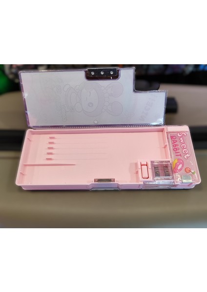 My Melody Figürlü Sulu Oyunlu Kapak Kalem Kutusu 3 Bölmeli Kalemtraş Bölümlü modelleri