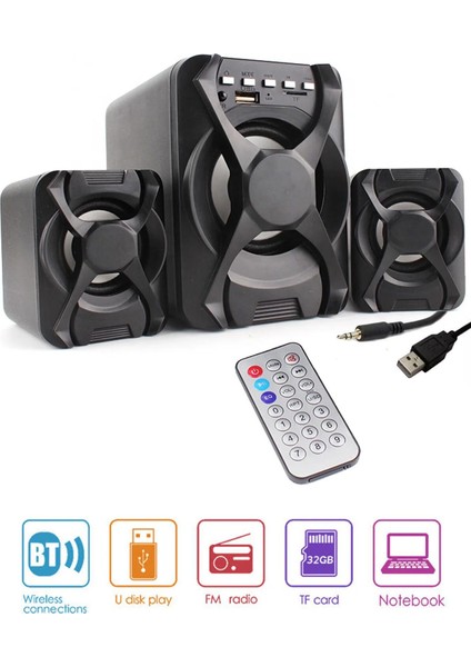 Ft-2ubt Ses Sistemi 2+1 8W Bluetooth USB Tf Fm