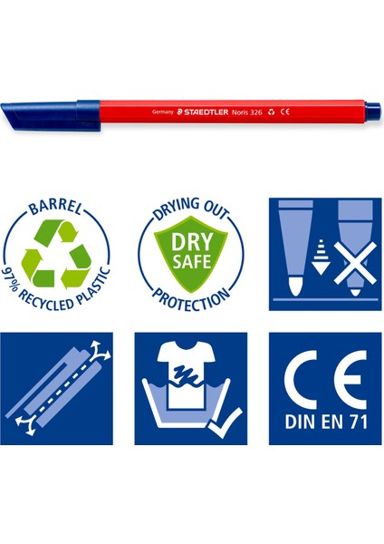 - Wiz Design / 326 C10 Noris Clup Keçeli Kalem 1.0 mm 10LU