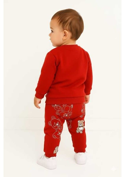 Kırmızı Ayıcık 1-2-3 Yaş Çocuk Alt Üst Takım Pijama Takım modelleri