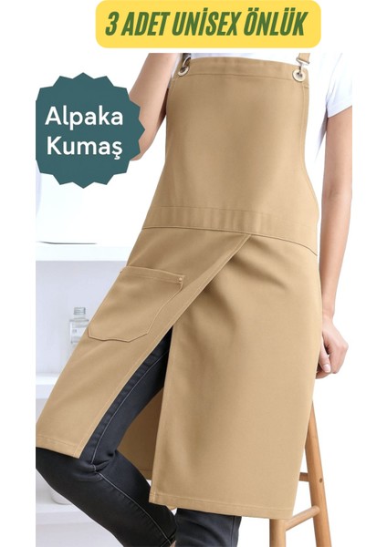 Atölye Barista Seramik Aşçı Master Chef Çiçekçi Pastacı Alpaka Kumaş Önlük 3 Adet