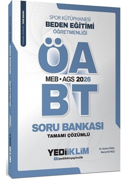Yediiklim 2026 Öabt Meb-Ags Beden Eğitimi Öğretmenliği Spor Kütüphanesi Soru Bankası Çözümlü Yediiklim Yayınları