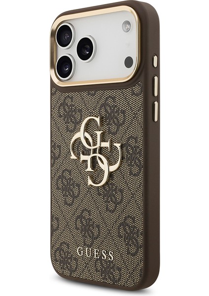 iPhone 17 Pro Max Uyumlu Kılıf Guess Lisanslı 4g Büyük Metal Logolu Kalın Askılı Kapak Kahverengi fiyatları