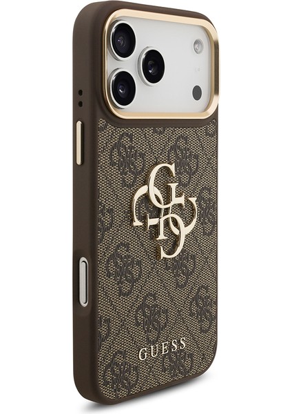 iPhone 17 Pro Max Uyumlu Kılıf Guess Lisanslı 4g Büyük Metal Logolu Kalın Askılı Kapak Kahverengi fırsatları