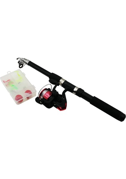 Olta Seti Takımı Orta Boy Çantalı 2.10MT. Teleskopik Kamış - Olta Makinesi - Aksesuar Kutusu (5361)