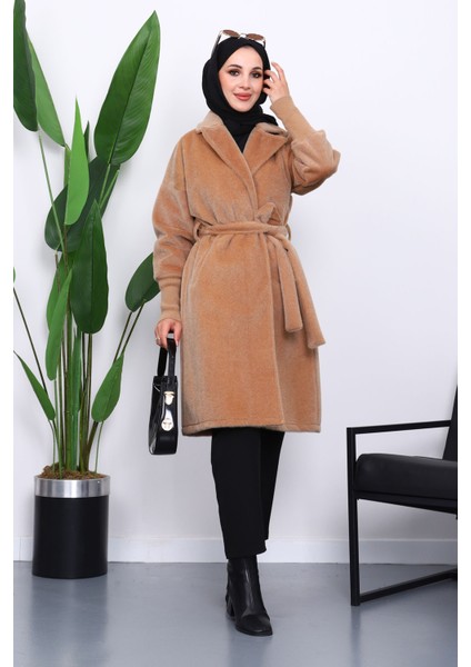 Vizon Bel Kuşaklı Çift Cepli Angora Kaban fiyatları