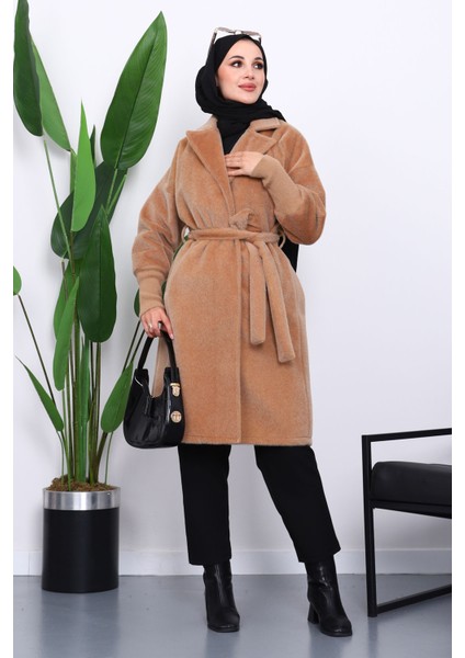 Vizon Bel Kuşaklı Çift Cepli Angora Kaban modelleri