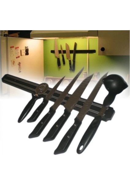 Mıknatıslı Paslanmaz Duvar Bıçak Askısı Standı 55 cm Aparat (K95)