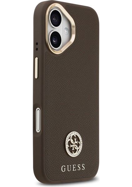 iPhone 17 Uyumlu Kılıf Guess Lisanslı M-Safeli Grained Yazı ve Taşlı 4g Logolu Kapak Kahverengi fırsatları
