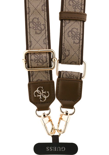 Orjinal Lisanslı 4g Desen ve Metal Logolu Çapraz Vücut Telefon Askı Kayışı 150CM Kahverengi modelleri