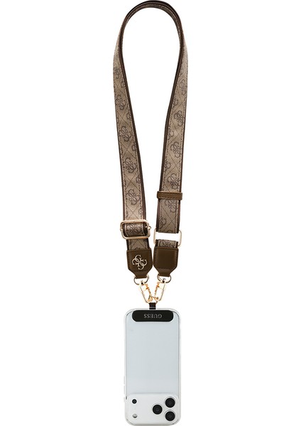 Orjinal Lisanslı 4g Desen ve Metal Logolu Çapraz Vücut Telefon Askı Kayışı 150CM Kahverengi fırsatları