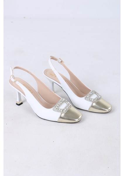 Taş Tokalı Slingback Ince Topuklu Abiye Kadın Ayakkabı modelleri