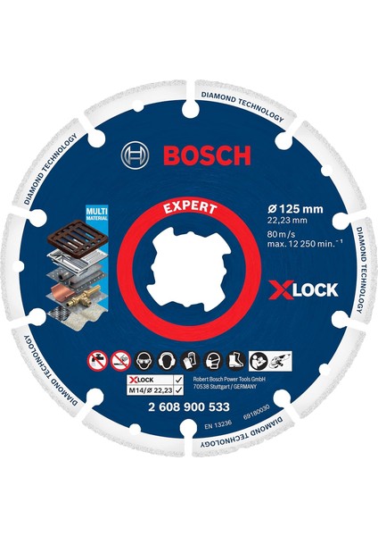 Professional 1x Expert Diamond Metal Wheel X-Lock Kesme Diski 125 mm (Dökme Demir, Paslanmaz Ç