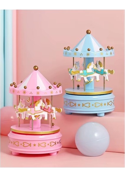 Atlı Karınca Müzik Kutusu Pembe Renk Nostaljik Müzik Kutusu ( Büyük Boy )