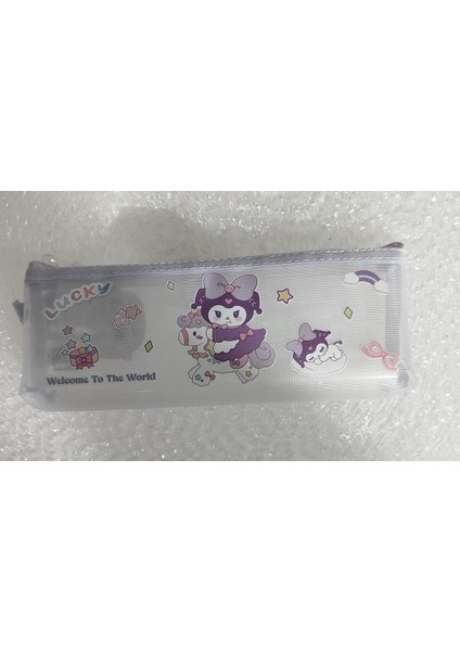 Kuromi Figürlü Şeffaf Fileli Kalem Çantası Içten Korumalı (21CM*6CM)