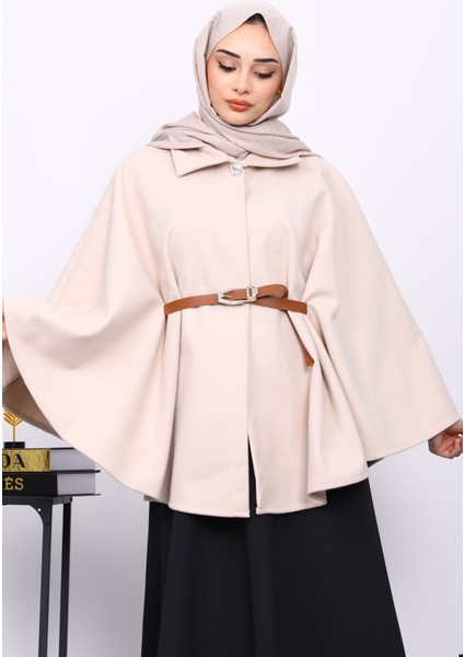 Krem Kemerli Kaşe Panço