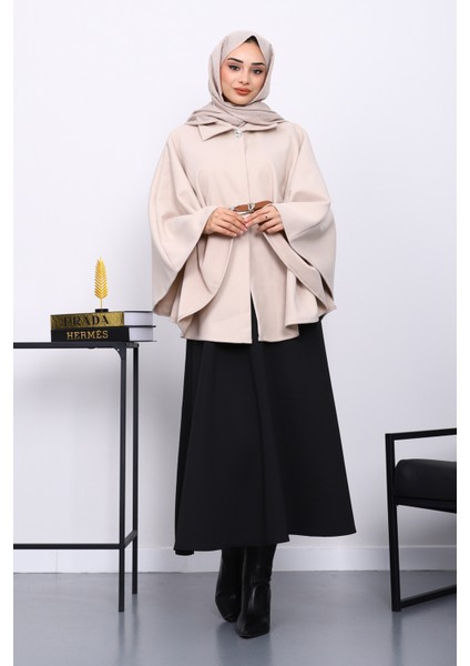 Krem Kemerli Kaşe Panço fiyatları