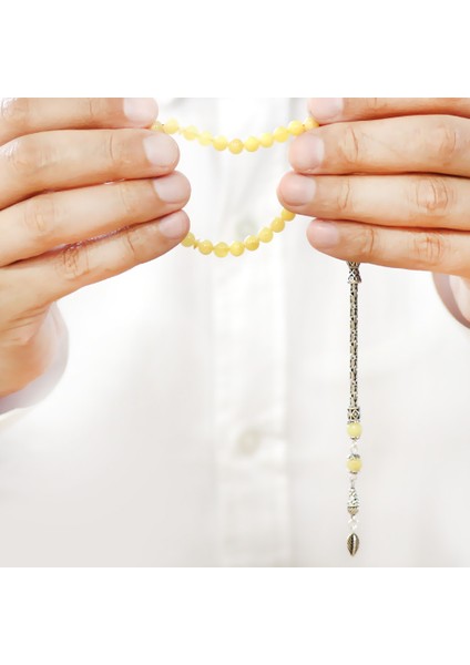 925 Ayar Gümüş Kral Zincir Püsküllü Bilek Boy Küre Kesim Soft Sarı Beyaz Doğal Damla Kehribar Tesbih fırsatları