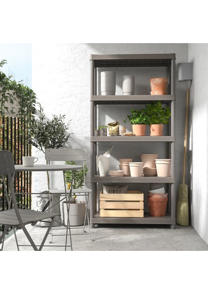 Runmarö Dış Mekan Raf Ünitesi Koyu Gri 90 x 40 x 182 cm modelleri