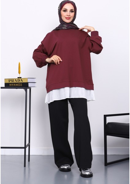 Mürdüm Pilise Detaylı Bisiklet Yaka Sweatshirt fiyatları