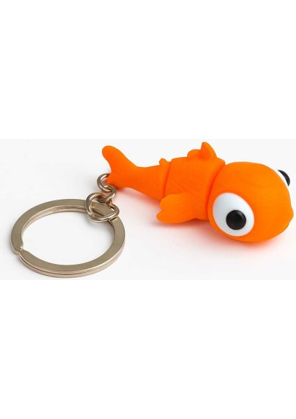 3D Turuncu-Sevimli Balık Anahtarlık