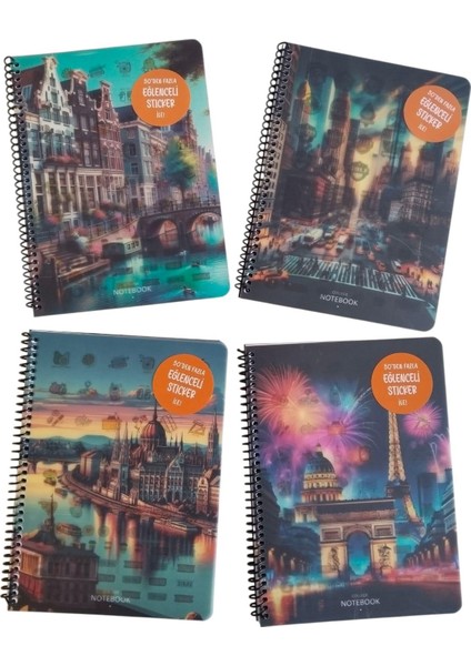 Keskin 80 Yaprak A5 Kareli Spiralli Pp Kapak Stickerli