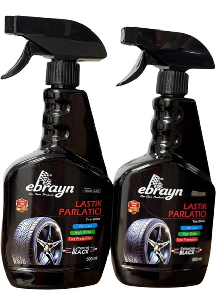 2 Adet Lastik Parlatıcı 500 ml Araba Motorsiklet Üstün Kalite Performans Lastik Temizleme 2025 Üretimli