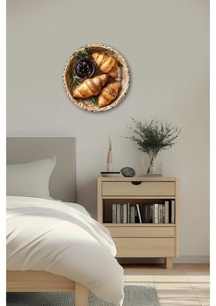 3D Görünümlü Temperli Cam Tablo – Kruvasan ve Reçel Temalı Duvar Süsü Uv Baskı 33X33 CM-CDS096 fırsatları