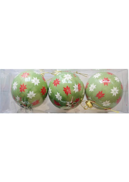 8 cm Yılbaşı Ağaç Süsleme Topu 3lü Pvc Kutu