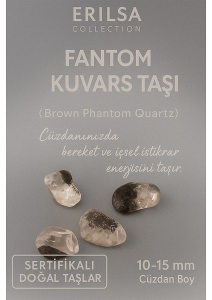 Sertifikalı Fantom Kuvars Taşı Kütle 10-15 mm Cüzdan Boy – Bereket ve Istikrar Enerjisi Taşı