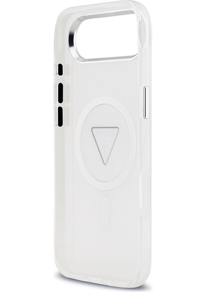 iPhone 17 Air Kılıf Guess Lisanslı M-Safeli Iml Baskılı Üçgen Logolu Metal Kamera Çerçeveli Şeffaf