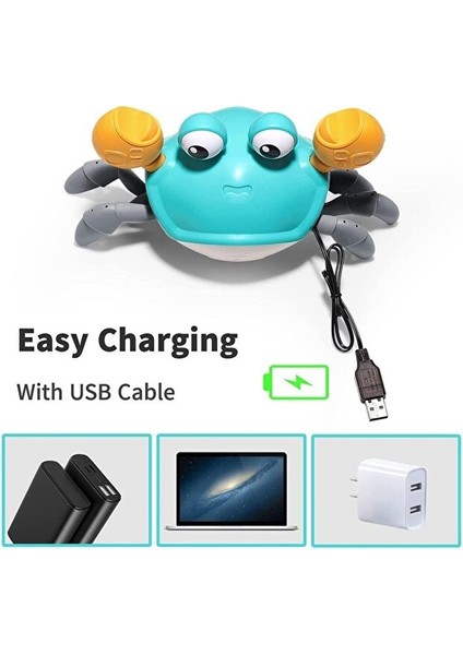 Yengeç Emeklemeye ve Yürümeye Yardımcı 3 Hız Kademeli Kapatıp Açılabilen Müzikli Sensörlü Şarjlı fırsatları