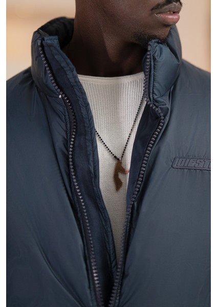 Oversize (Bol Kesim) Dik Yaka Fermuar Kapamalı Şişme Mont fırsatları