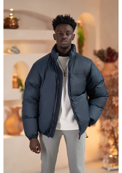 Oversize (Bol Kesim) Dik Yaka Fermuar Kapamalı Şişme Mont indirimleri