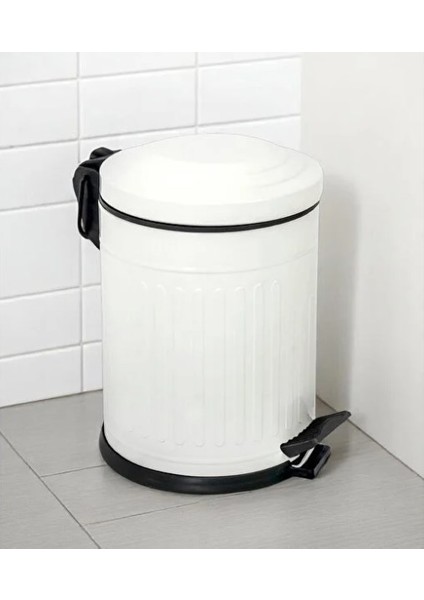 Vintage 12 Lt Yavaş Kapanır Kapaklı Ofis Mutfak Banyo Balkon Çöp Kovası Beyaz fiyatları