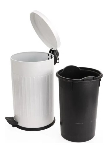 Vintage 12 Lt Yavaş Kapanır Kapaklı Ofis Mutfak Banyo Balkon Çöp Kovası Beyaz fırsatları