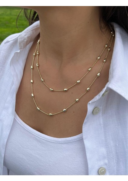 Oval Desen Dolama Kolye