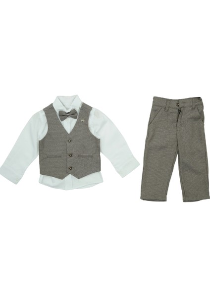 Erkek Bebek 4'lü Takım Set (Pantolon+Gömlek+Yelek+Papyon) 12389