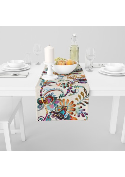 Dijital Baskılı Runner - Çiçek Desenli - 140X40 cm fiyatları