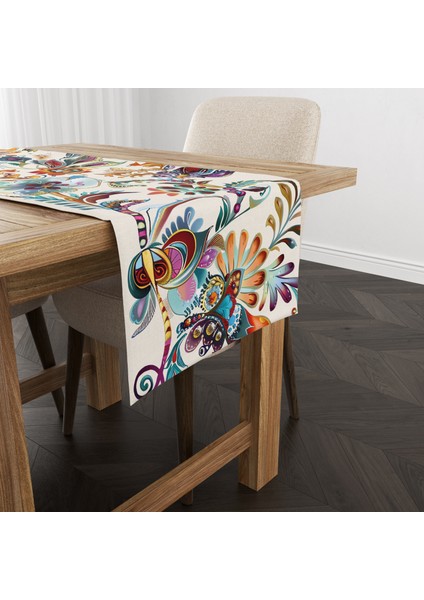 Dijital Baskılı Runner - Çiçek Desenli - 140X40 cm fırsatları