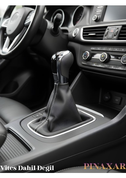 Smart Fortwo Siyah Deri Özel Yeni Tasarım Beyaz Spor Dikiş Vites Körüğü