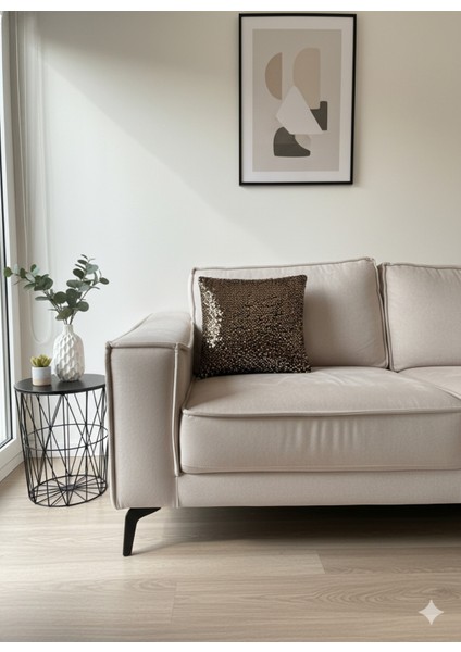 Işıltılı Pullu Lüks Dekoratif Kırlent - Siyah & Altın fiyatları