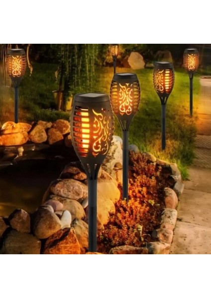 H12 Solar Alev Efektli Bahçe Lambası