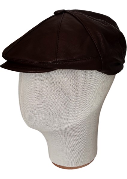 Hakiki Deri Klasik Erkek Kasket Şapka