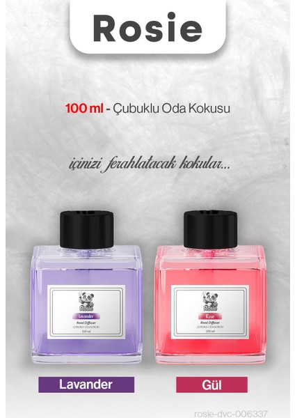 Rosıe Lavanta ve Gül Çubuklu Oda Kokusu 100 ml
