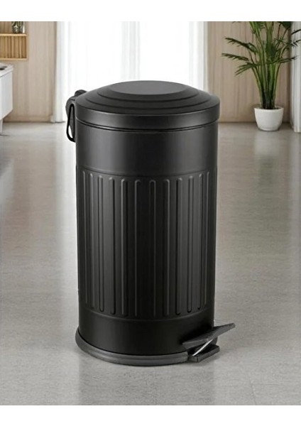 Vintage 16 Lt Yavaş Kapanır Kapaklı Ofis Mutfak Banyo Balkon Çöp Kovası Siyah fiyatları