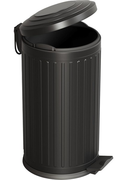 Vintage 16 Lt Yavaş Kapanır Kapaklı Ofis Mutfak Banyo Balkon Çöp Kovası Siyah fırsatları