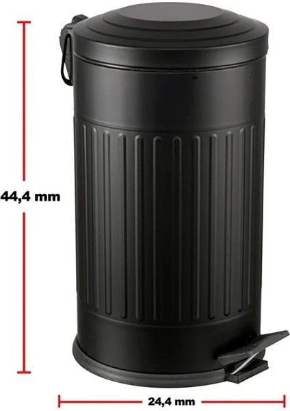 Vintage 16 Lt Yavaş Kapanır Kapaklı Ofis Mutfak Banyo Balkon Çöp Kovası Siyah